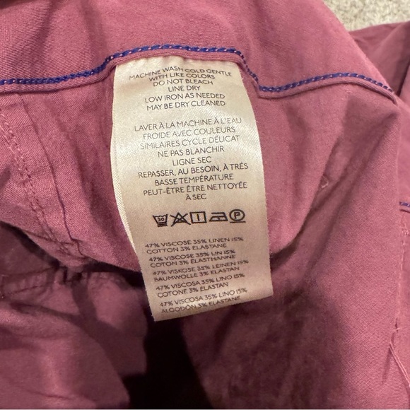 Anthropologie Maeve The Colette Cropped Wide-Leg Pants Rose Taupe Size 33 - Picture 10 of 11